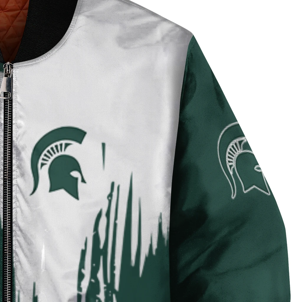 michigan state spartans urban mark green bomber jacket premium grade michigan state spartans urban mark green bomber jacket premium grade