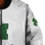 michigan wolverines clovers pattern white green bomber jacket best selling