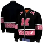 michigan wolverines pink ribbon black pink bomber jacket best selling