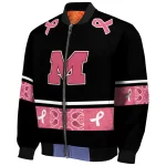 michigan wolverines pink ribbon black pink bomber jacket best selling