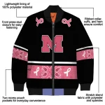 michigan wolverines pink ribbon black pink bomber jacket best selling