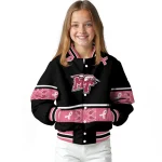 middle tennessee blue raiders pink ribbon black pink varsity jacket best selling