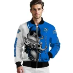 middle tennessee blue raiders spooky grin blue bomber jacket best selling