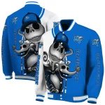 middle tennessee blue raiders spooky grin blue varsity jacket best selling