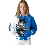 middle tennessee blue raiders spooky grin blue varsity jacket best selling