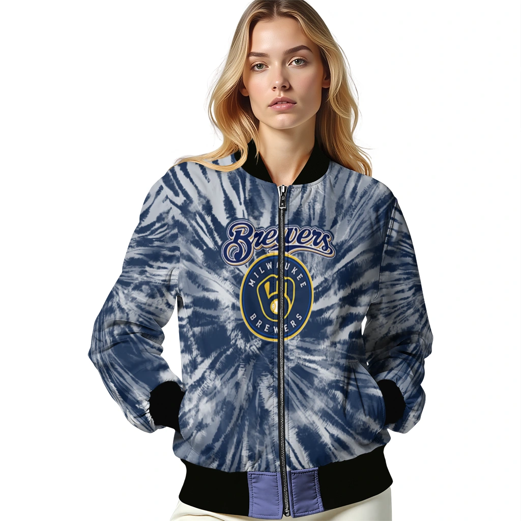 milwaukee brewers dynamic rings navy blue bomber jacket latest model milwaukee brewers dynamic rings navy blue bomber jacket latest model