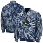 milwaukee brewers dynamic rings navy blue varsity jacket best selling