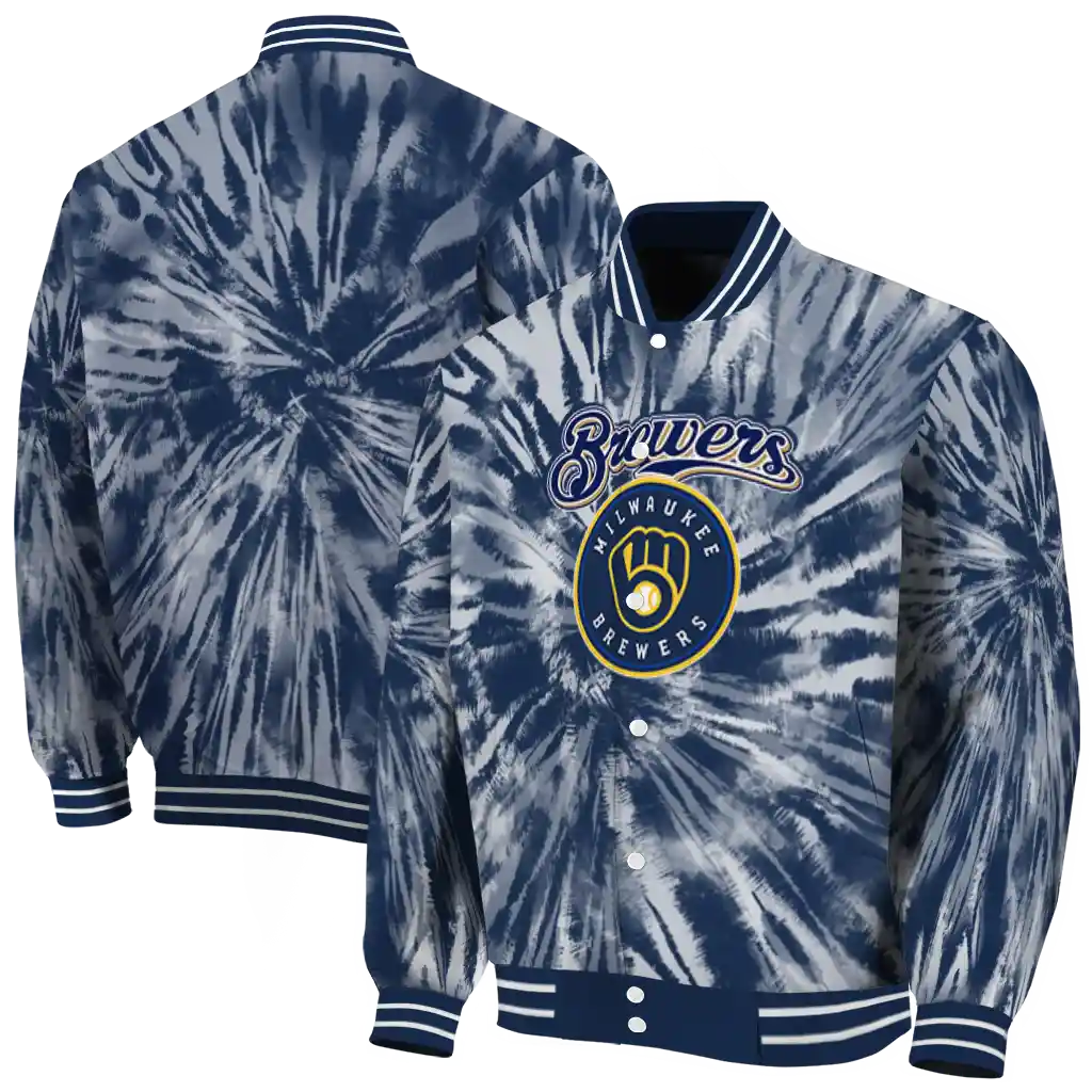 milwaukee brewers dynamic rings navy blue varsity jacket fashion forward milwaukee brewers dynamic rings navy blue varsity jacket fashion forward