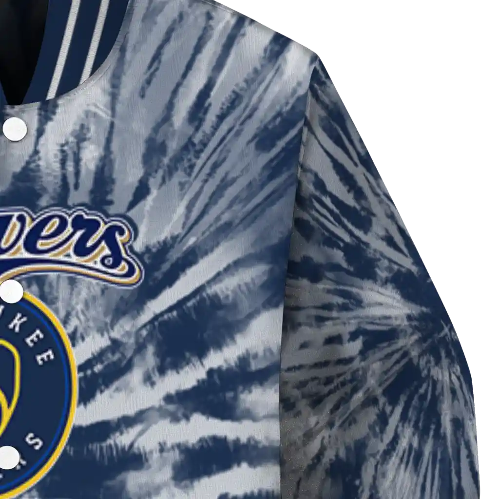 milwaukee brewers dynamic rings navy blue varsity jacket premium grade milwaukee brewers dynamic rings navy blue varsity jacket premium grade