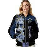 milwaukee brewers fire skull navy blue black bomber jacket best selling