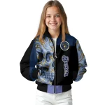 milwaukee brewers fire skull navy blue black bomber jacket best selling
