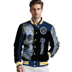 milwaukee brewers fire skull navy blue black varsity jacket best selling
