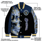 milwaukee brewers fire skull navy blue black varsity jacket best selling