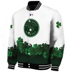 milwaukee brewers four leaf icon white green varsity jacket best selling