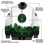 milwaukee brewers four leaf icon white green varsity jacket best selling