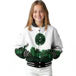 milwaukee brewers four leaf icon white green varsity jacket best selling