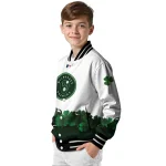 milwaukee brewers four leaf icon white green varsity jacket best selling
