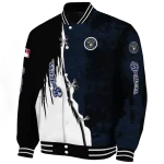 milwaukee brewers grunge cut design navy blue black varsity jacket best selling