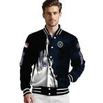 milwaukee brewers grunge cut design navy blue black varsity jacket best selling