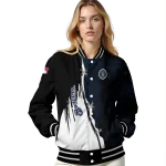 milwaukee brewers grunge cut design navy blue black varsity jacket best selling
