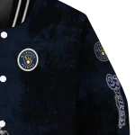 milwaukee brewers grunge cut design navy blue black varsity jacket best selling