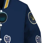milwaukee brewers mickey mouse navy blue varsity jacket best selling