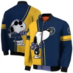 milwaukee brewers snoopy attitude navy blue bomber jacket best selling