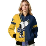 milwaukee brewers snoopy attitude navy blue bomber jacket best selling