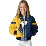 milwaukee brewers snoopy attitude navy blue bomber jacket best selling