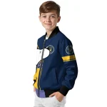 milwaukee brewers snoopy attitude navy blue bomber jacket best selling