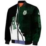 milwaukee bucks edgy scratch effect green black bomber jacket best selling