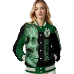 milwaukee bucks fire skull green black varsity jacket best selling