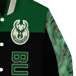 milwaukee bucks fire skull green black varsity jacket best selling