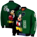 milwaukee bucks mickey mouse green bomber jacket best selling