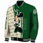 milwaukee bucks minnie mouse green varsity jacket best selling