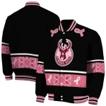 milwaukee bucks pink ribbon black pink varsity jacket best selling