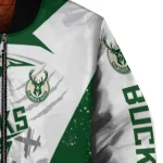 milwaukee bucks ripped bolt green white bomber jacket best selling