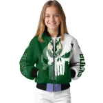 milwaukee bucks skull outline green white bomber jacket best selling