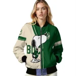 milwaukee bucks snoopy attitude green bomber jacket best selling