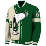 milwaukee bucks snoopy attitude green varsity jacket best selling