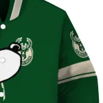 milwaukee bucks snoopy attitude green varsity jacket best selling