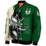 milwaukee bucks spooky grin green bomber jacket best selling