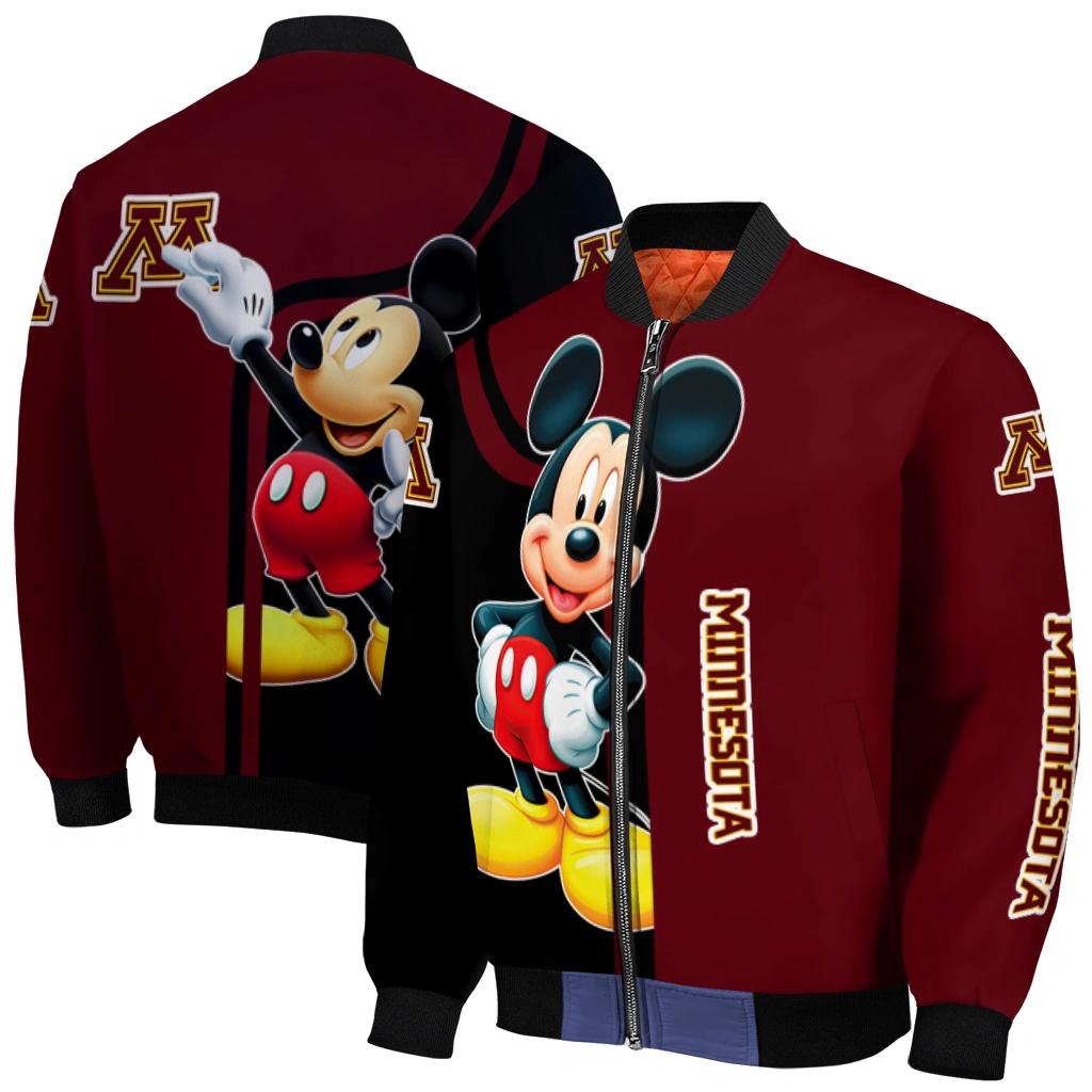 minnesota golden gophers mickey mouse maroon bomber jacket best selling minnesota golden gophers mickey mouse maroon bomber jacket best selling