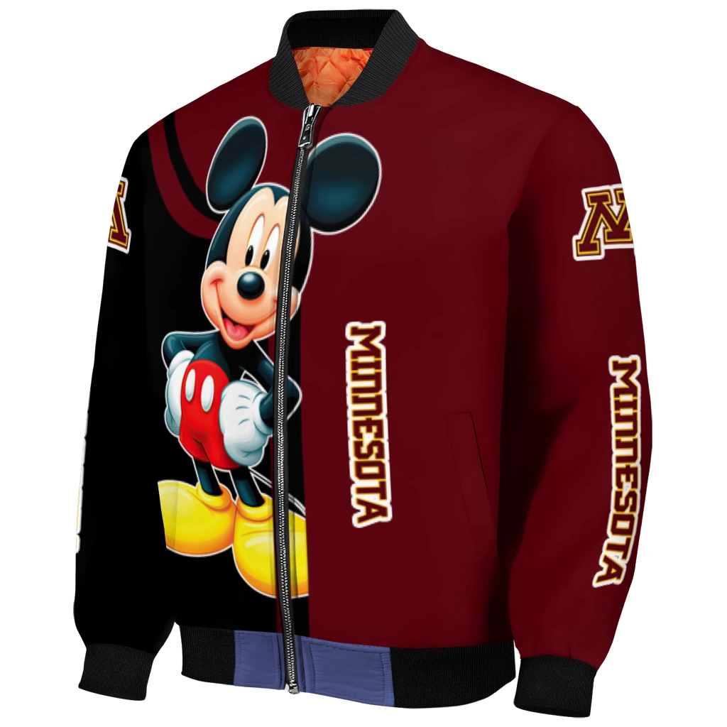 minnesota golden gophers mickey mouse maroon bomber jacket fashion forward minnesota golden gophers mickey mouse maroon bomber jacket fashion forward