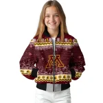minnesota golden gophers snowy pines maroon bomber jacket best selling