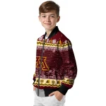 minnesota golden gophers snowy pines maroon bomber jacket best selling