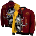 minnesota golden gophers spooky grin maroon bomber jacket best selling