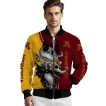 minnesota golden gophers spooky grin maroon bomber jacket best selling