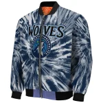 minnesota timberwolves dynamic rings midnight blue bomber jacket best selling