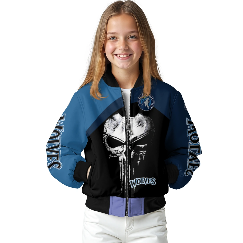 minnesota timberwolves edgy mask midnight blue black bomber jacket top rated minnesota timberwolves edgy mask midnight blue black bomber jacket top rated